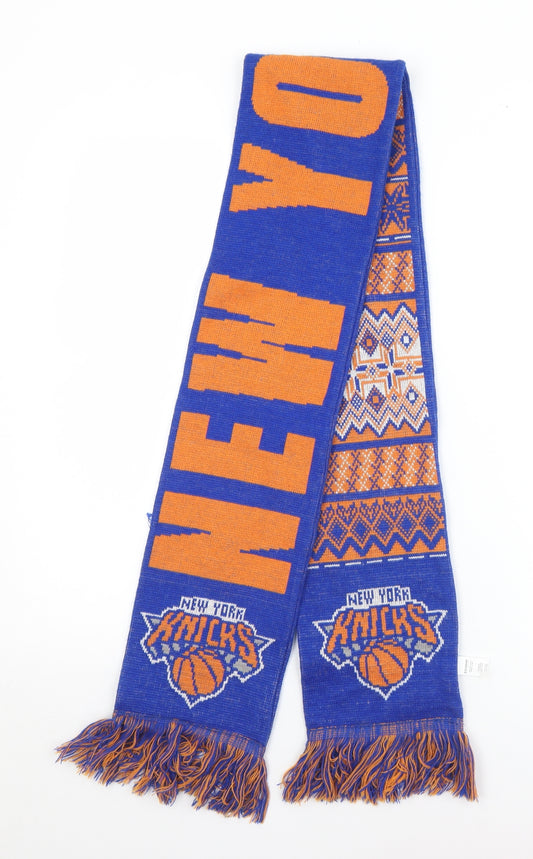 Forever Unisex Blue Geometric Acrylic Scarf  One Size   - New York Knicks