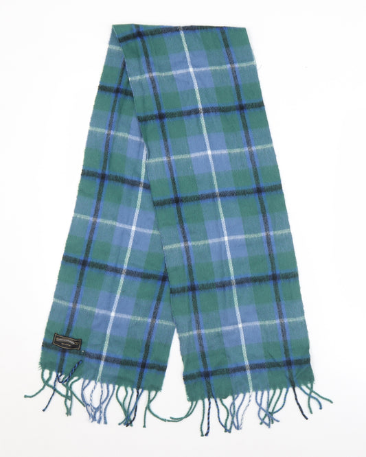 James Pringle Unisex Green Plaid Acrylic Scarf  One Size