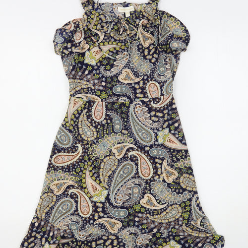 Monteau  Womens Multicoloured Paisley Polyester Tank Dress  Size S  Off the Shoulder