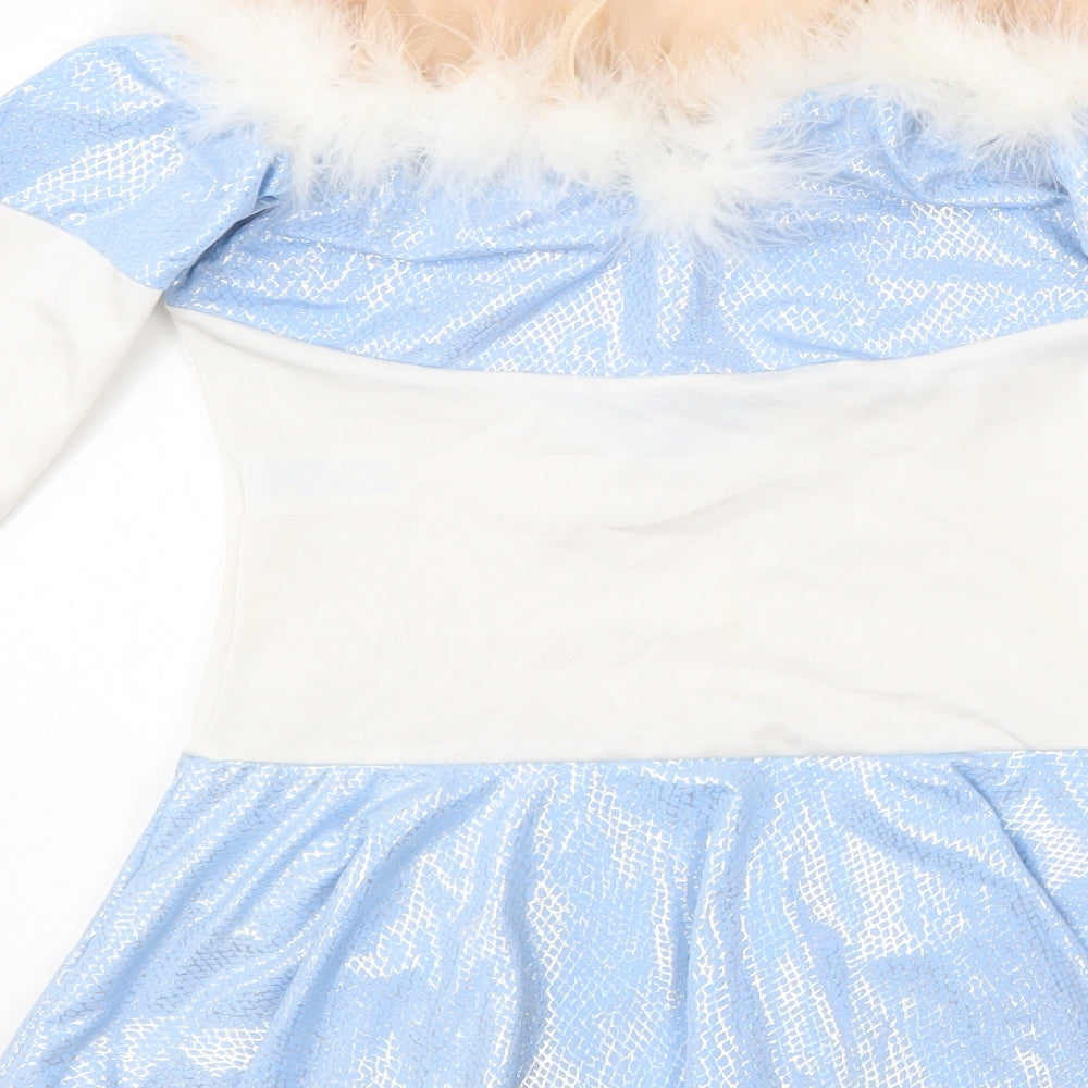 Dreamworld Girls Blue  Nylon Tutu Dress  Size 3 Years  Round Neck  - Dancing one piece costume.