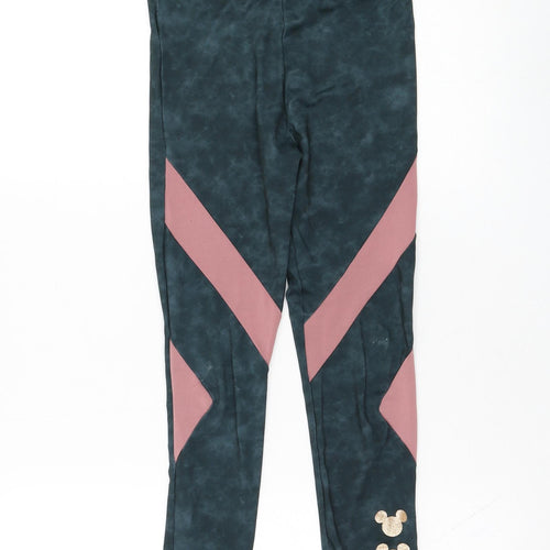 George Girls Green  Polyester Jogger Trousers Size 9-10 Years  Regular Pullover - Mickey Mouse, Leggings