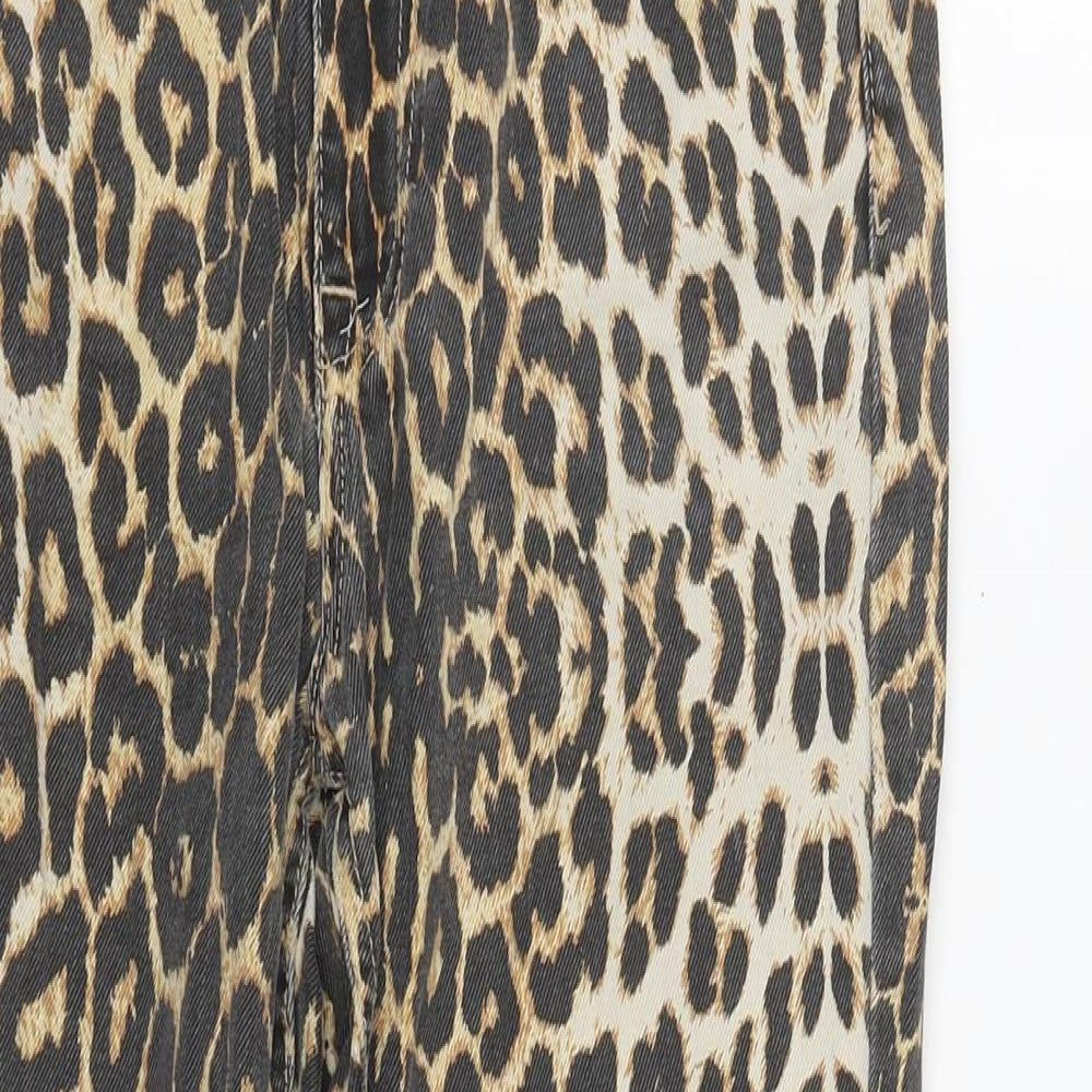 Pull&Bear high waisted jeans in animal print