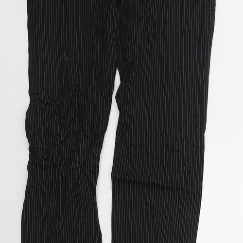 B&M Girls Black Striped Cotton Dress Pants Trousers Size 13 Years  Regular Button