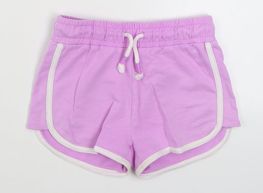 Dunnes Stores Girls Purple  Cotton Sweat Shorts Size 8-9 Years  Regular Tie