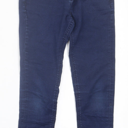 Marks and Spencer Girls Blue  Cotton Skinny Jeans Size 9 Years  Regular Button