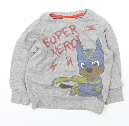 NEXT Boys Grey Crew Neck  Cotton Pullover Jumper Size 2 Years  Pullover - Paw Patrol
