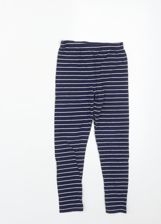 Tu  Girls Blue Striped Cotton Jegging Trousers Size 6 Years  Regular