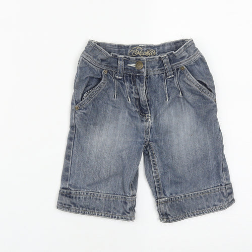 Okaidi Girls Blue  Cotton Bermuda Shorts Size 4 Years  Regular Zip