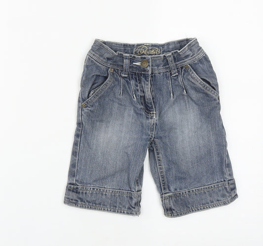 Okaidi Girls Blue  Cotton Bermuda Shorts Size 4 Years  Regular Zip