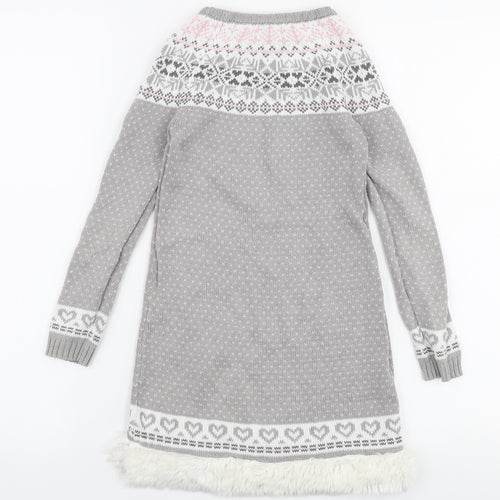 Miss mona mouse Girls Multicoloured Fair Isle Cotton A-Line  Size 4-5 Years  Round Neck Pullover
