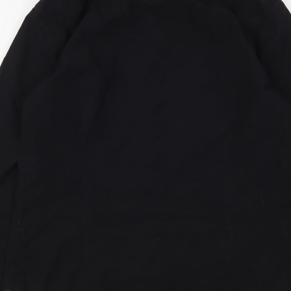 Burton  Mens Black  Polyester  Dress Shirt Size S Collared