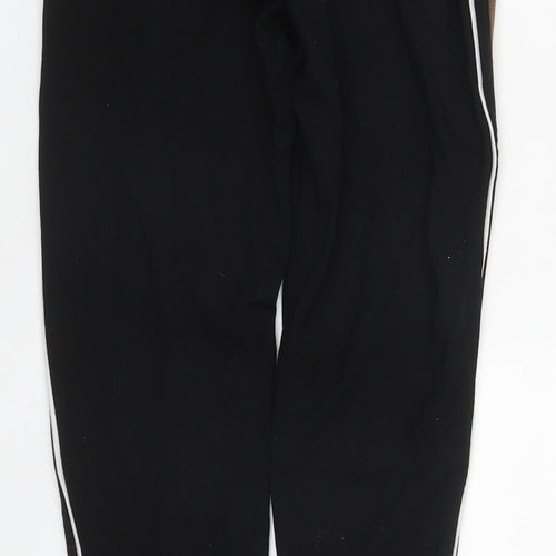 Marks and Spencer Womens Black Striped Viscose Jogger Leggings Size 8 L25 in