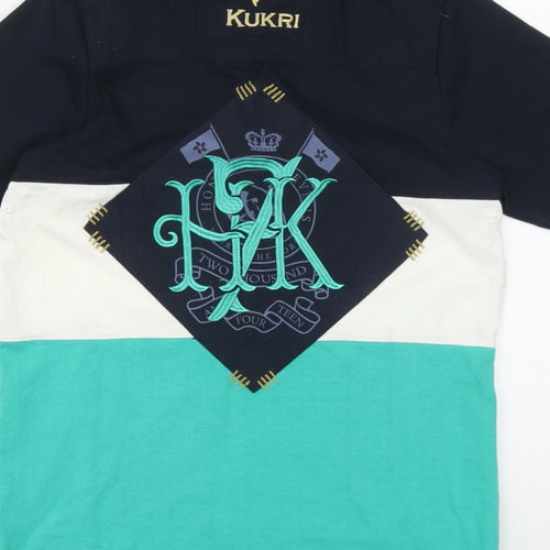 Kukri Womens Multicoloured  Cotton Basic Polo Size 8 Collared Button