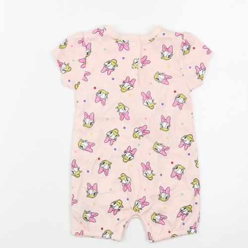 Primark Girls Pink Geometric Cotton Romper One-Piece Size 3-6 Months   - Daisy Duck