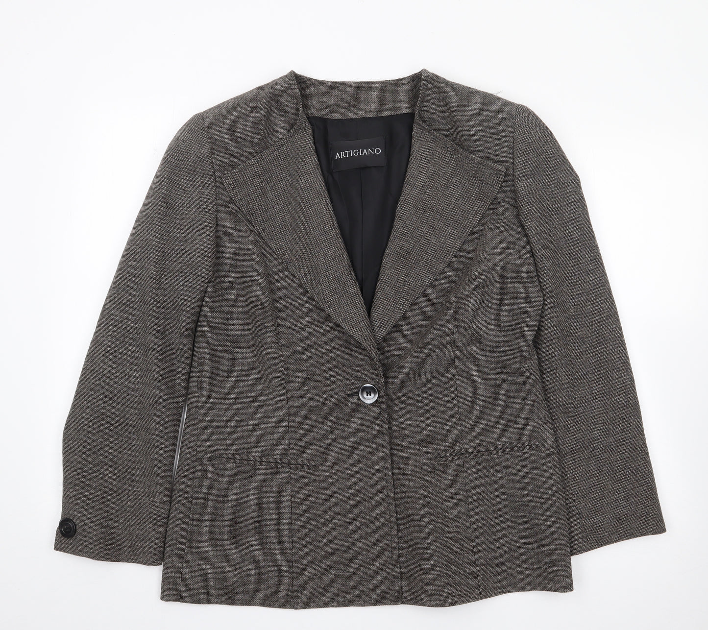 Artigiano Womens Grey   Jacket Blazer Size M  Button