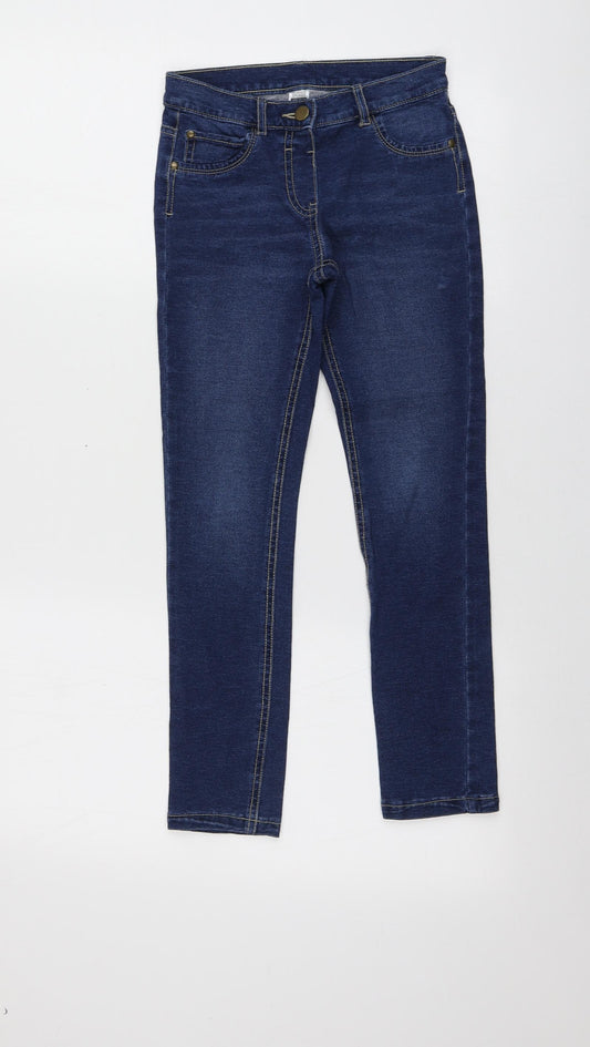 Dunnes Stores Girls Blue  Cotton Skinny Jeans Size 8 Years  Regular