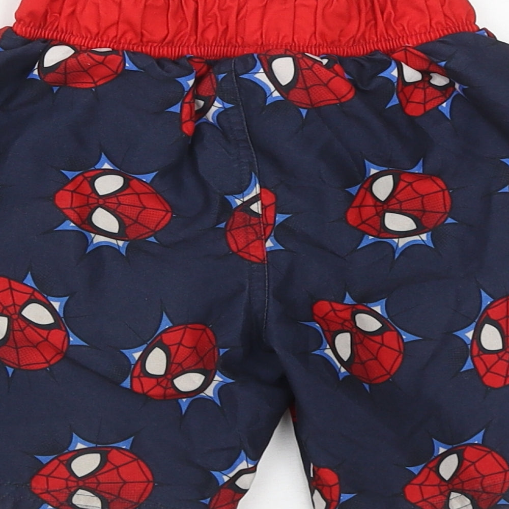 Spiderman Boys Blue  Polyester Sweat Shorts Size 5-6 Years  Regular Drawstring