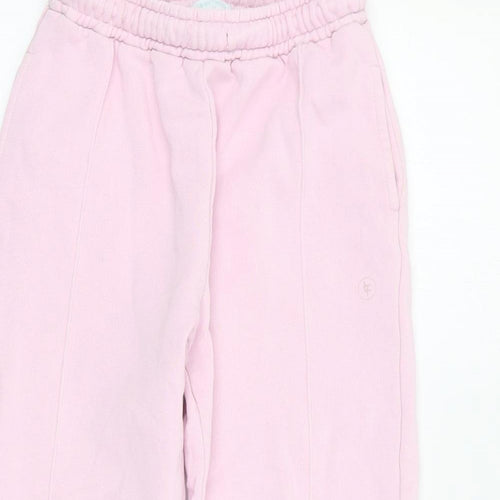 Leigh Tucker Girls Pink  Cotton Jogger Trousers Size 7-8 Years  Regular Pullover