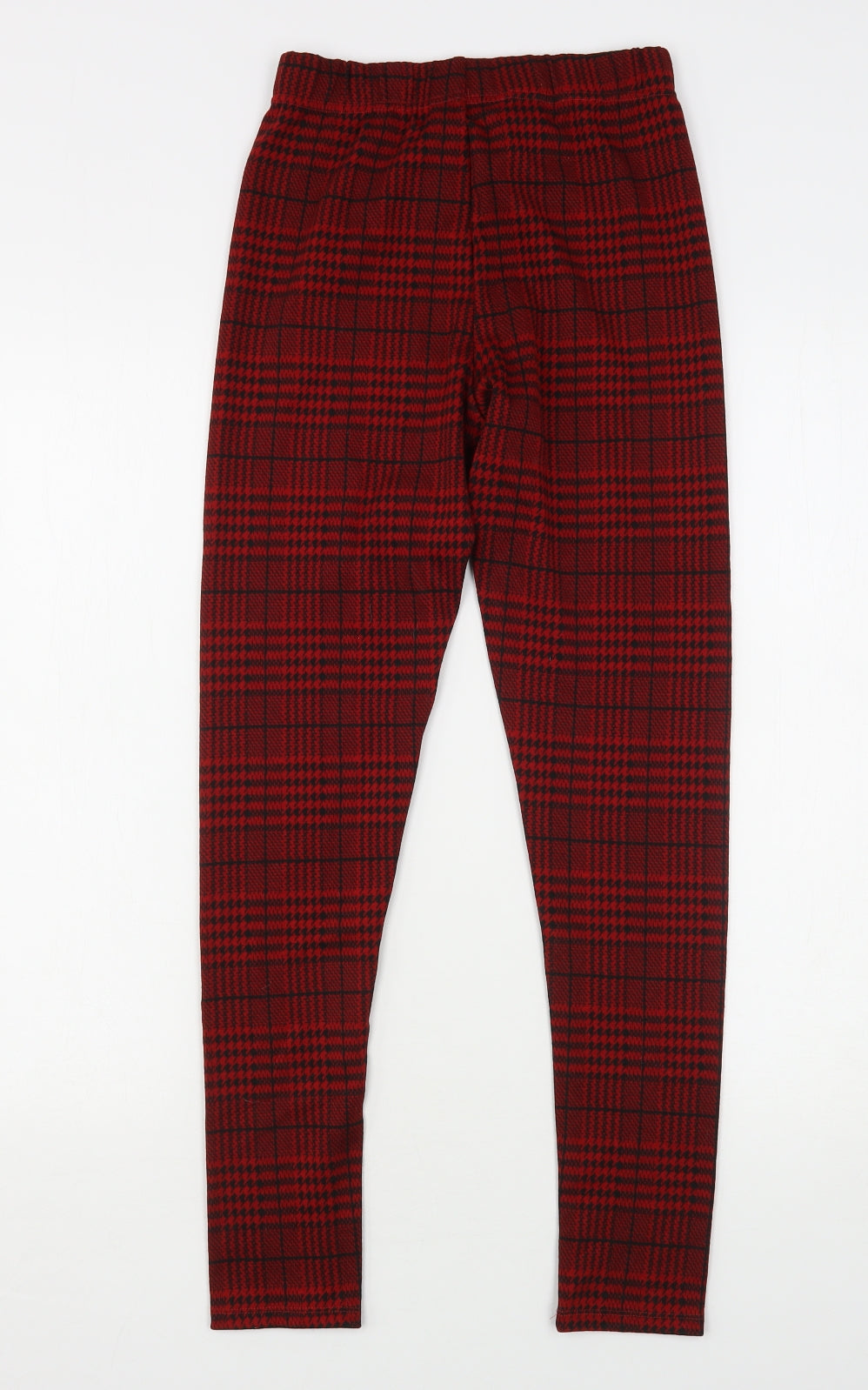 Miss E-Vie Girls Red Houndstooth Polyester Capri Trousers Size 12-13 Years  Regular  - leggings