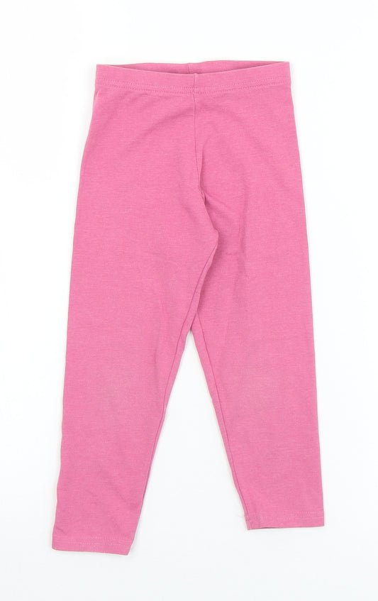 Matalan Girls Pink  Cotton Pedal Pusher Trousers Size 4 Years  Regular