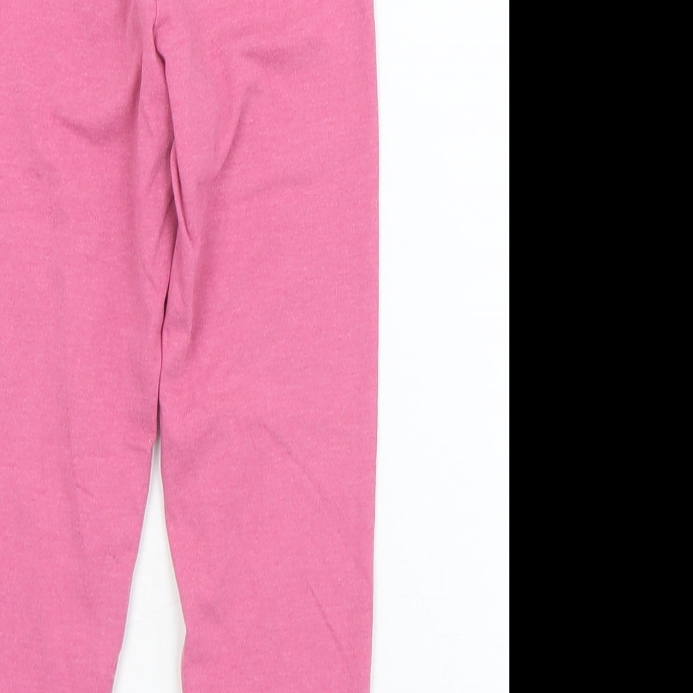 Matalan Girls Pink  Cotton Pedal Pusher Trousers Size 4 Years  Regular