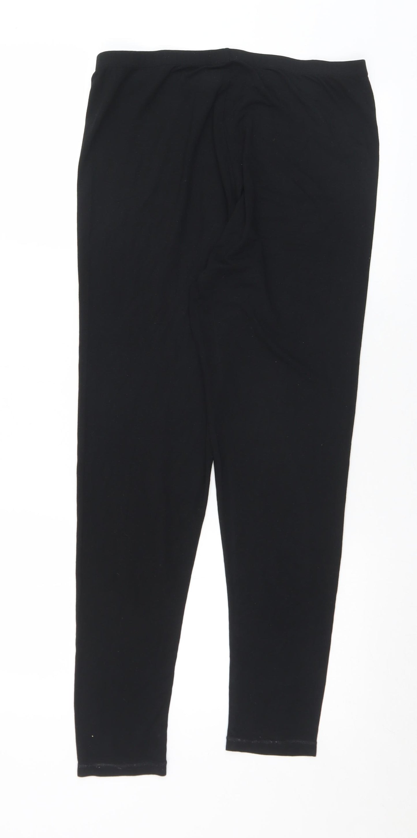 Preworn Womens Black  Acrylic Jogger Leggings Size 14 L28 in