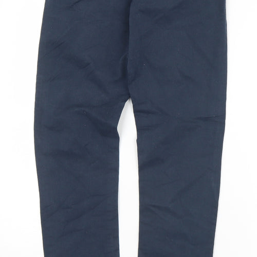 Dunnes Stores Mens Blue  Cotton Chino Trousers Size 26 in L27 in Regular Button