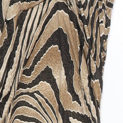 Evita Womens Brown Animal Print Polyester Bodycon  Size 8  Sweetheart Pullover