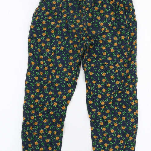 NEXT Girls Multicoloured Floral Viscose Jogger Trousers Size 9 Months  Slim Drawstring