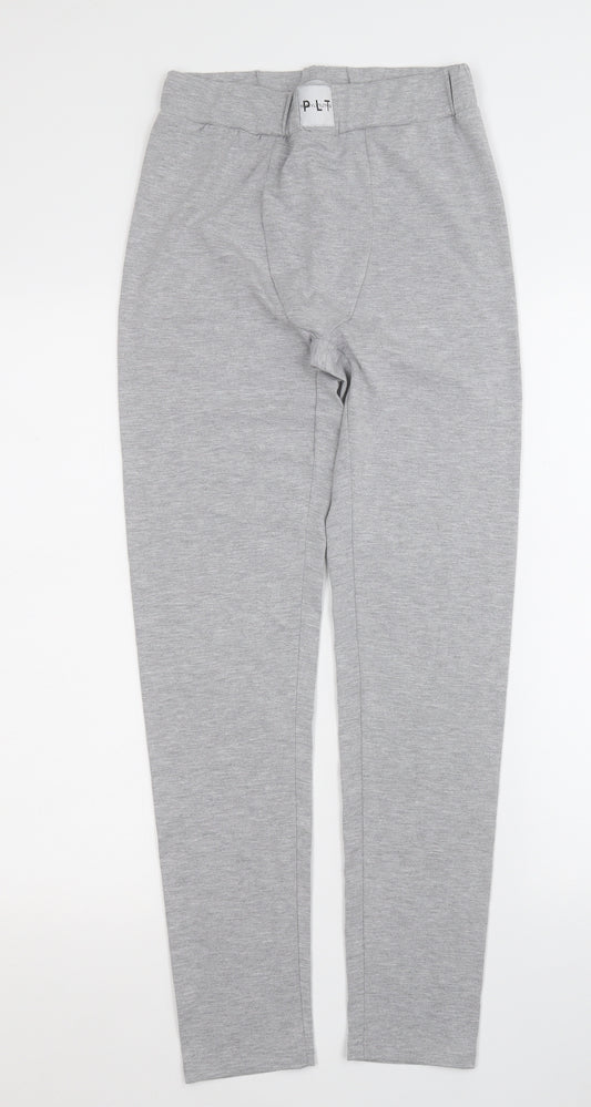 PRETTYLITTLETHING Womens Grey  Cotton Jogger Leggings Size 8 L26 in