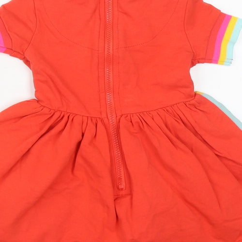 Disney Girls Red Geometric Cotton Tutu Dress  Size 2 Years  Round Neck Zip - Minnie Mosue