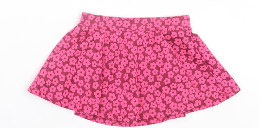 Matalan Girls Pink Floral Polyester A-Line Skirt Size 5 Years  Regular Pull On