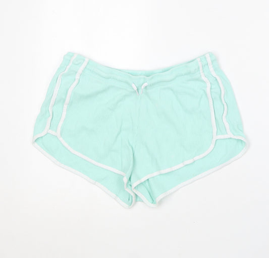 Primark Womens Green  Cotton Hot Pants Shorts Size M L11 in Regular