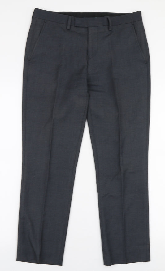 River Island Mens Grey  Polyester Trousers  Size 30 in L27 in Regular Zip