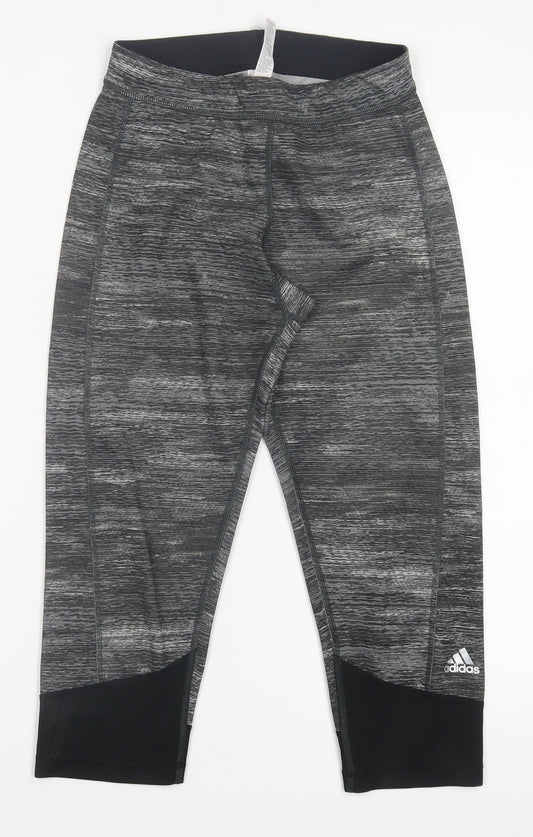 adidas Womens Grey  Polyester Cropped Leggings Size S L20 in Regular