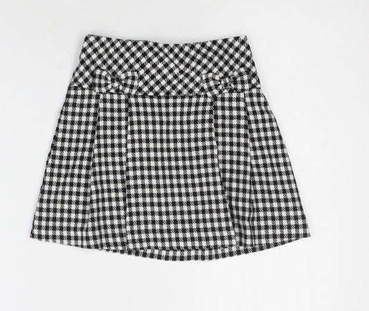 George Girls Black Plaid Polyester A-Line Skirt Size 5-6 Years  Regular Pull On