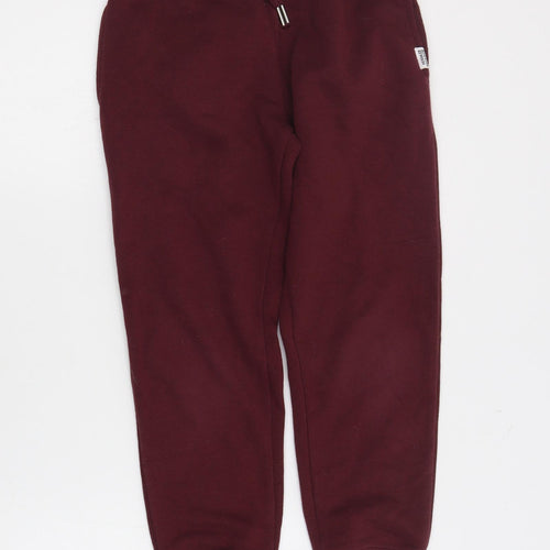 New Look Girls Red  Cotton Jogger Trousers Size 9 Months  Regular Drawstring