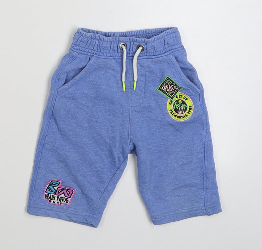 TU Boys Blue  Cotton Jogger Trousers Size 3 Years  Regular Tie