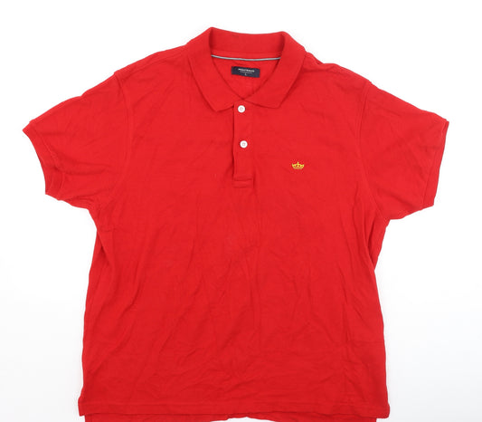 Industrialize  Mens Red  Cotton  Polo Size L Collared