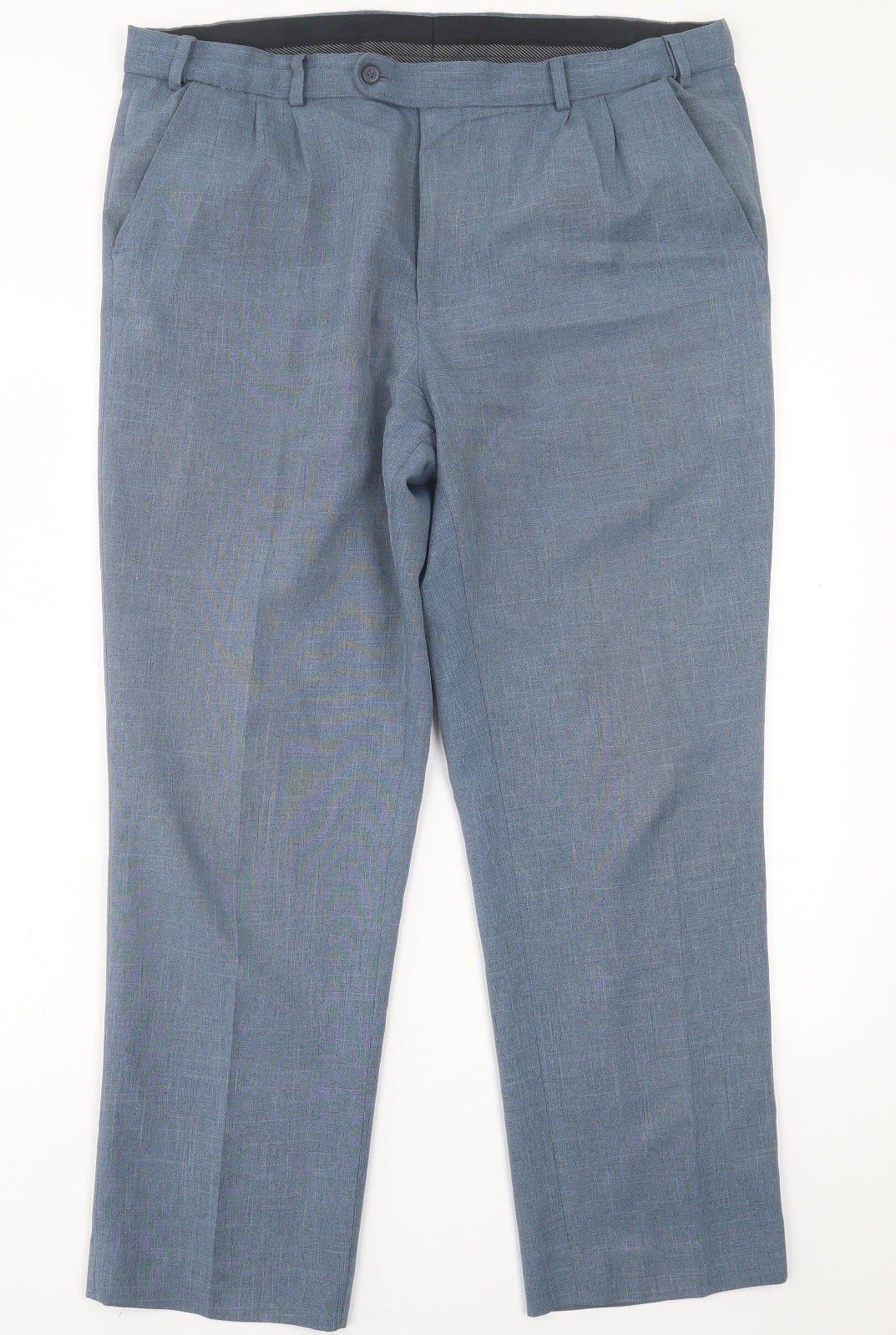 Matalan Mens Blue  Polyester Trousers  Size 36 in L29 in Regular Button