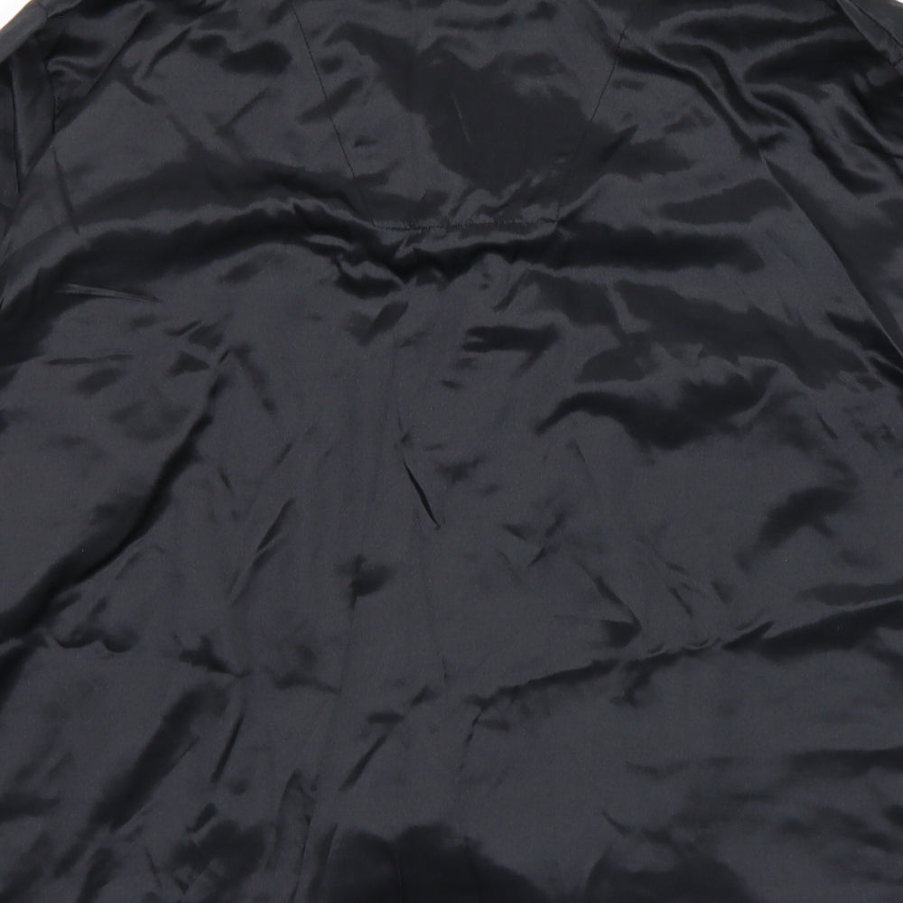 Skin to skin Womens Black Solid Polyester Top Pyjama Top Size 16  Button