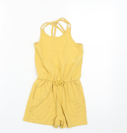 George Girls Yellow  Cotton Jumpsuit One-Piece Size 5-6 Years