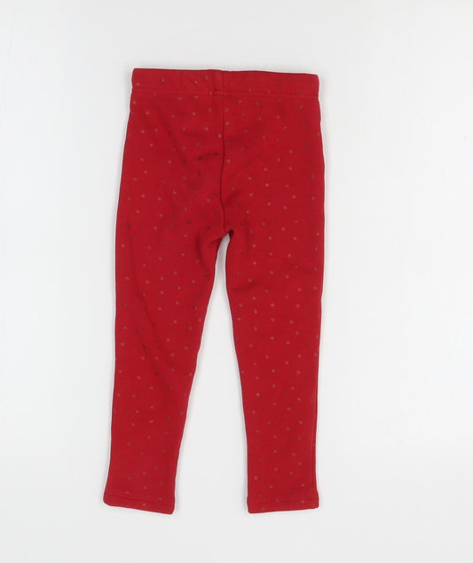 Dunnes Girls Pink Polka Dot Polyester Jegging Trousers Size 2-3 Years  Regular Pullover