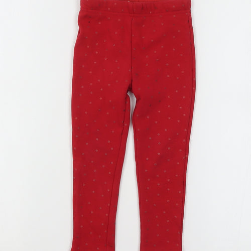 Dunnes Girls Pink Polka Dot Polyester Jegging Trousers Size 2-3 Years  Regular Pullover