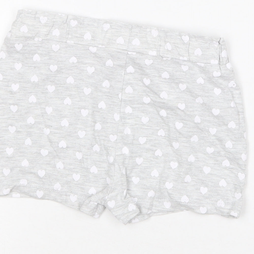 Young Dimension Girls Grey Geometric Cotton Sweat Shorts Size 2-3 Years  Regular