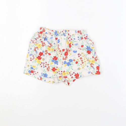 George Girls Multicoloured Floral Cotton Sweat Shorts Size 2-3 Years  Regular