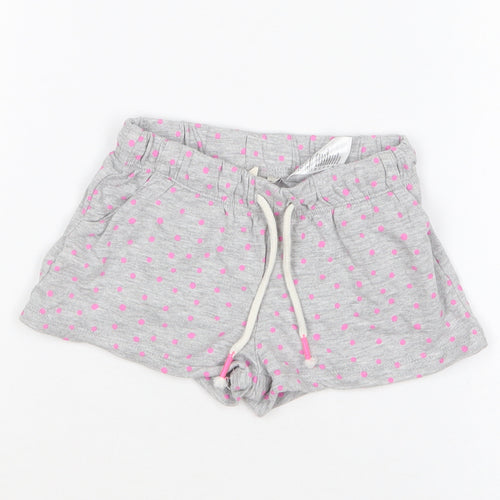 H&M Girls Grey Polka Dot Cotton Sweat Shorts Size 2-3 Years  Regular