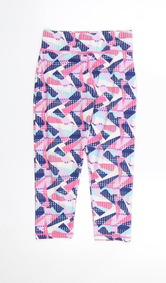 Dunnes Girls Multicoloured Geometric Polyester Jogger Trousers Size 10-11 Years  Regular  - ActiveWear