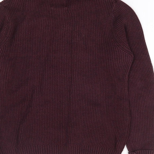 Selected Homme Mens Purple High Neck  Cotton Pullover Jumper Size S