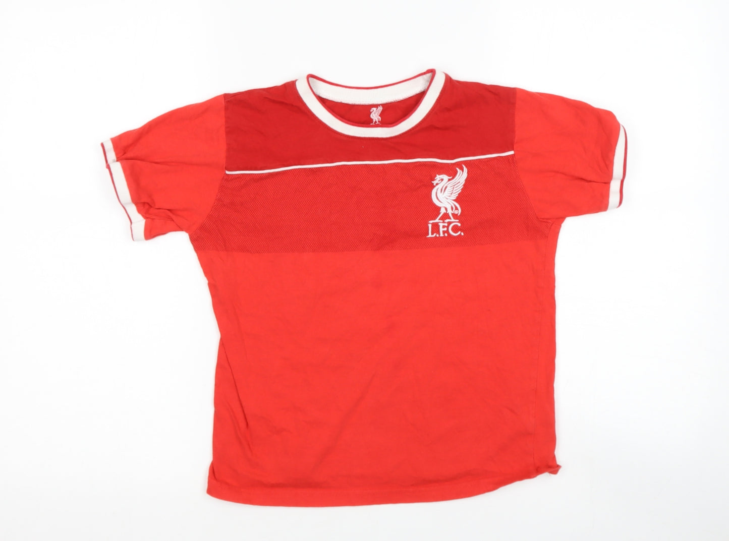Liverpool FC Boys Red  Cotton Pullover T-Shirt Size 9-10 Years Round Neck